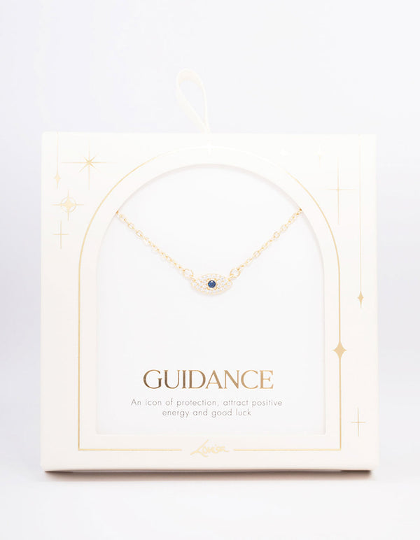 Gold Plated Cubic Zirconia Mini Evil Eye Pendant Necklace