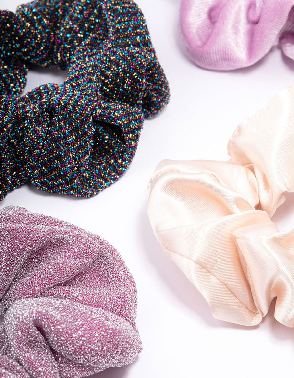 Lilac Christmas Hair Scrunchie Gift 4-Pack