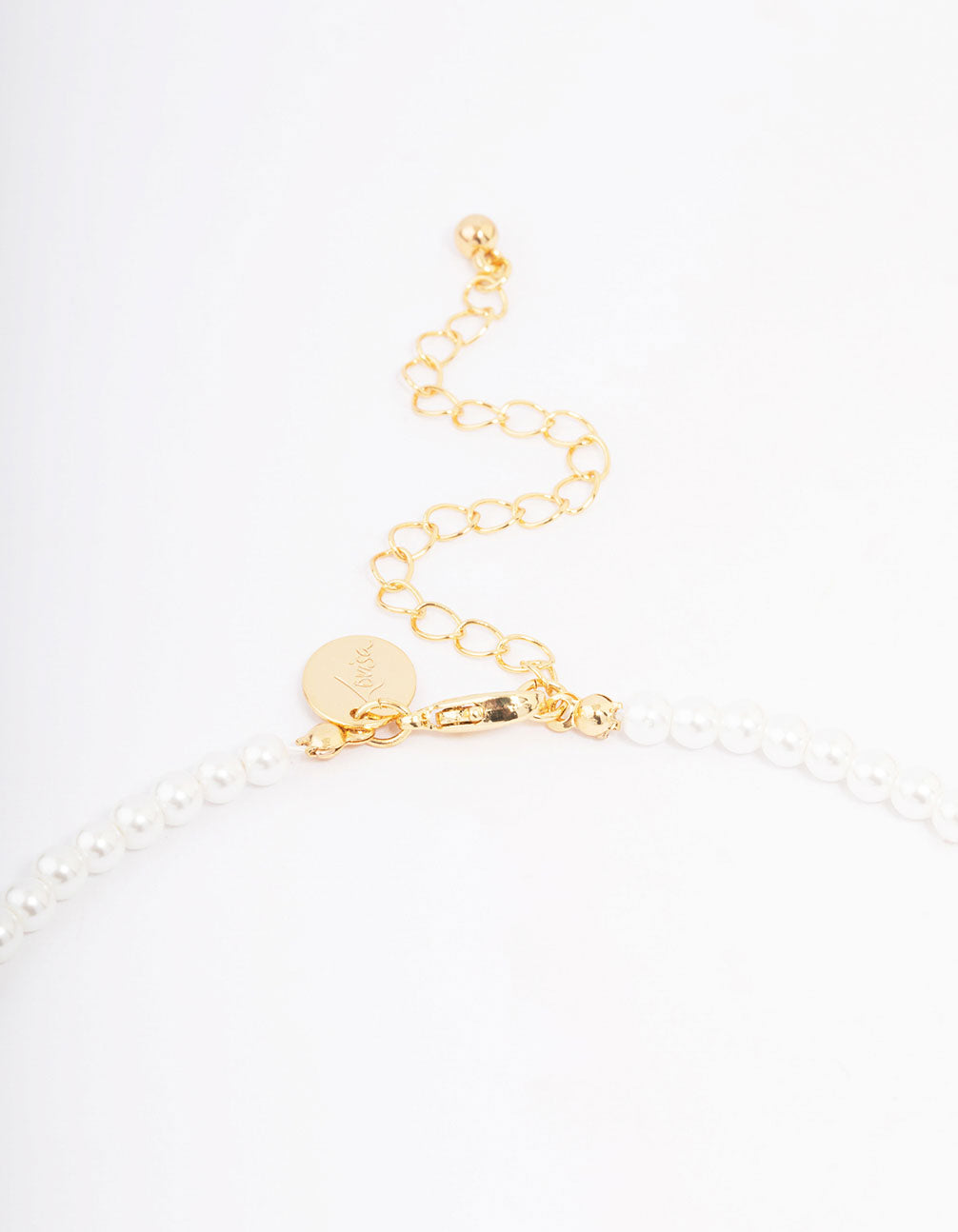 Gold Plated Letter A Initial & Pearl Pendant Necklace