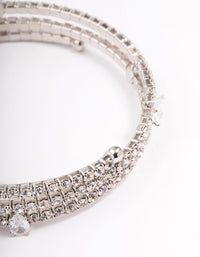 Silver Cup Chain & Teardrop Wrapped Wrist Cuff - link has visual effect only