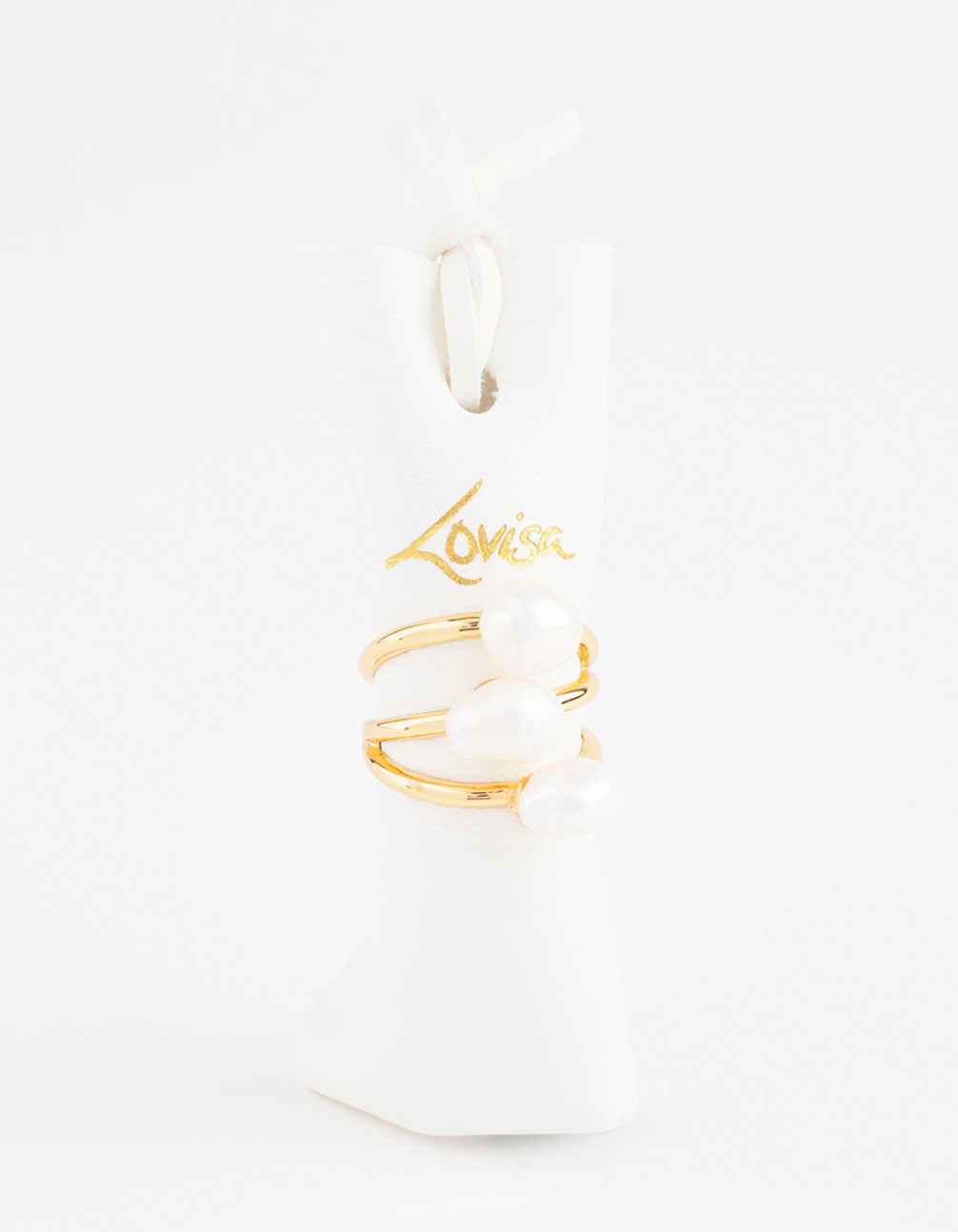 Gold Plated Triple Pear Cluster Ring
