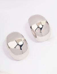 Silver Large Oval Stud Earrings - link has visual effect only