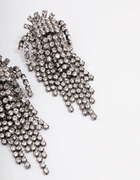 Gunmetal Cluster Cup Chain Drop Earrings - link has visual effect only