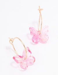 Rose Gold Butterfly Hoop Earrings - link has visual effect only