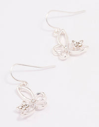 Silver Diamante Cut Butterfly Drop Earrings - link has visual effect only