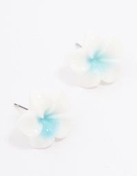 Blue Frangipani Stud Earrings - link has visual effect only