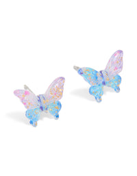 Purple Ombre Butterfly Stud Earrings - link has visual effect only