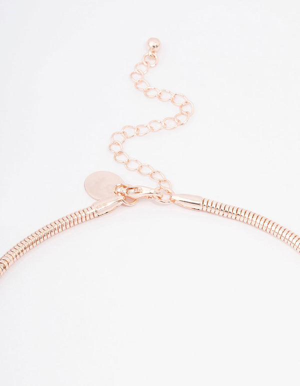 Rose Gold Marquise & Pearl Flower Statement Necklace