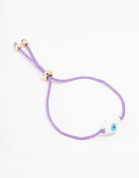 Purple Fabric Evil Eye Toggle Bracelet - link has visual effect only