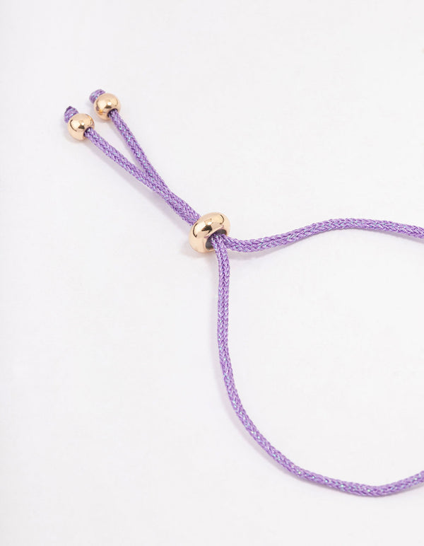 Purple Fabric Evil Eye Toggle Bracelet Lovisa
