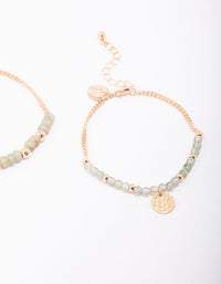Gold Beaded Coin Bracelet Pack - link has visual effect only
