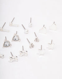 Silver Key Bow Earring 12-Pack - link has visual effect only