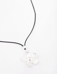 Silver Sunray Flower Rope Necklace - link has visual effect only