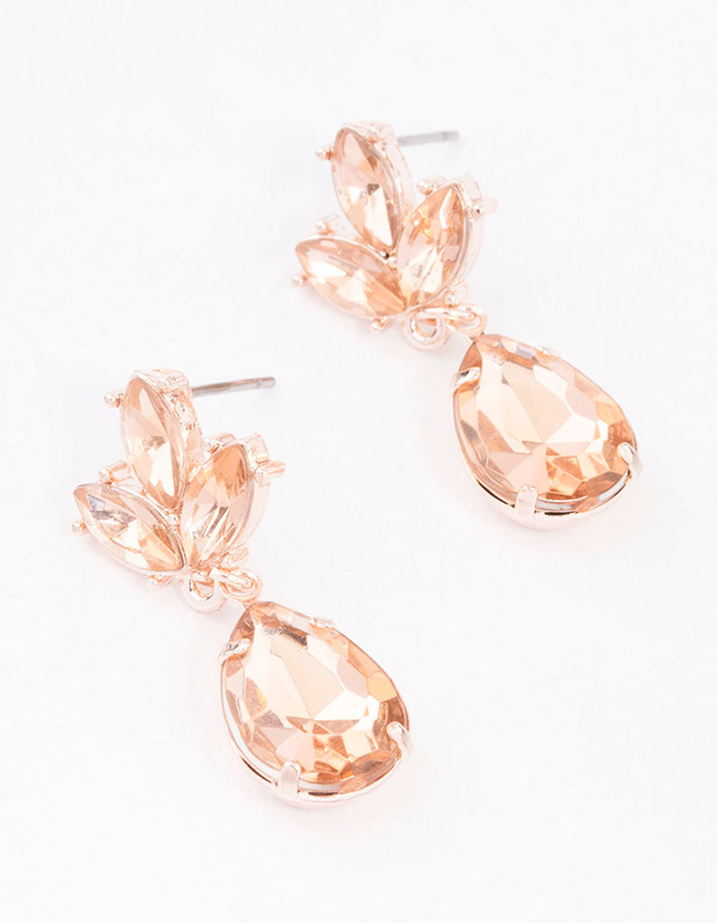 Blush Pear Marquise Diamante Drop Earrings