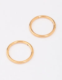 Gold Plated Titanium Fine Sleeper Earrings 10mm - link has visual effect only