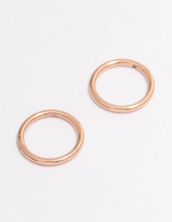 Rose Gold Plated Surgical Steel Fine Sleeper Earrings 6mm