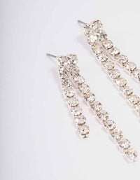Silver Round Double Cupchain Drop Earrings - link has visual effect only