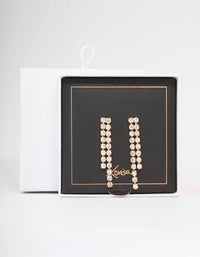 Gold Round Double Cupchain Drop Earrings - link has visual effect only