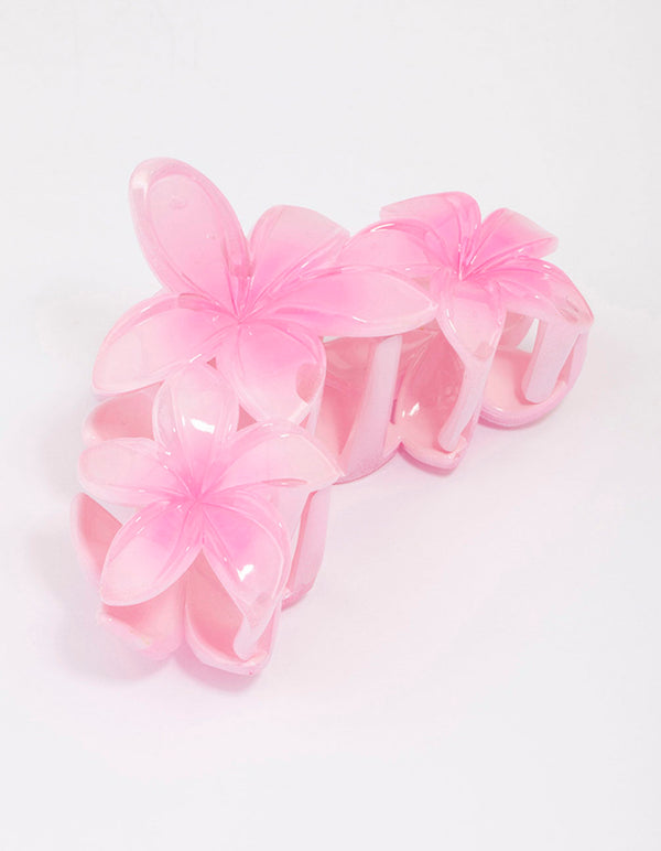 Pink Trio Tropical Flower Hair Claw