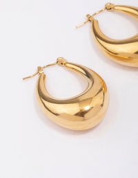 Gold Plated Stainless Steel Full Loop Hoop Earrings - link has visual effect only