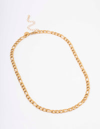 Gold Plated Stainless Steel Chunky Figaro Necklace - link has visual effect only