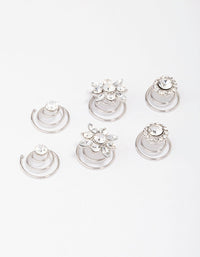 Rhodium Round Hair Spiral 6-Pack - link has visual effect only