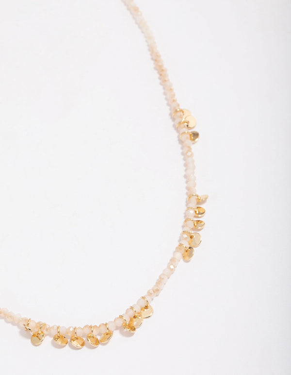 Gold Plated Bohemian Mini Disc Short Necklace