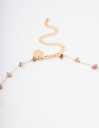 Gold Plated Semi Precious Station Necklace - link has visual effect only