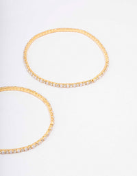 Gold Plated Alternating Mini Cubic Zirconia Pearl Bangle - link has visual effect only
