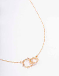Gold Circle Link Necklace - link has visual effect only