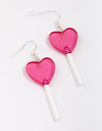 Silver & Pink Lollipop Drop Earrings - link has visual effect only
