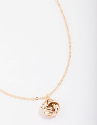 Gold Open Rope Knotted Pendant Necklace - link has visual effect only