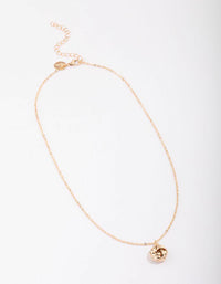 Gold Open Rope Knotted Pendant Necklace - link has visual effect only