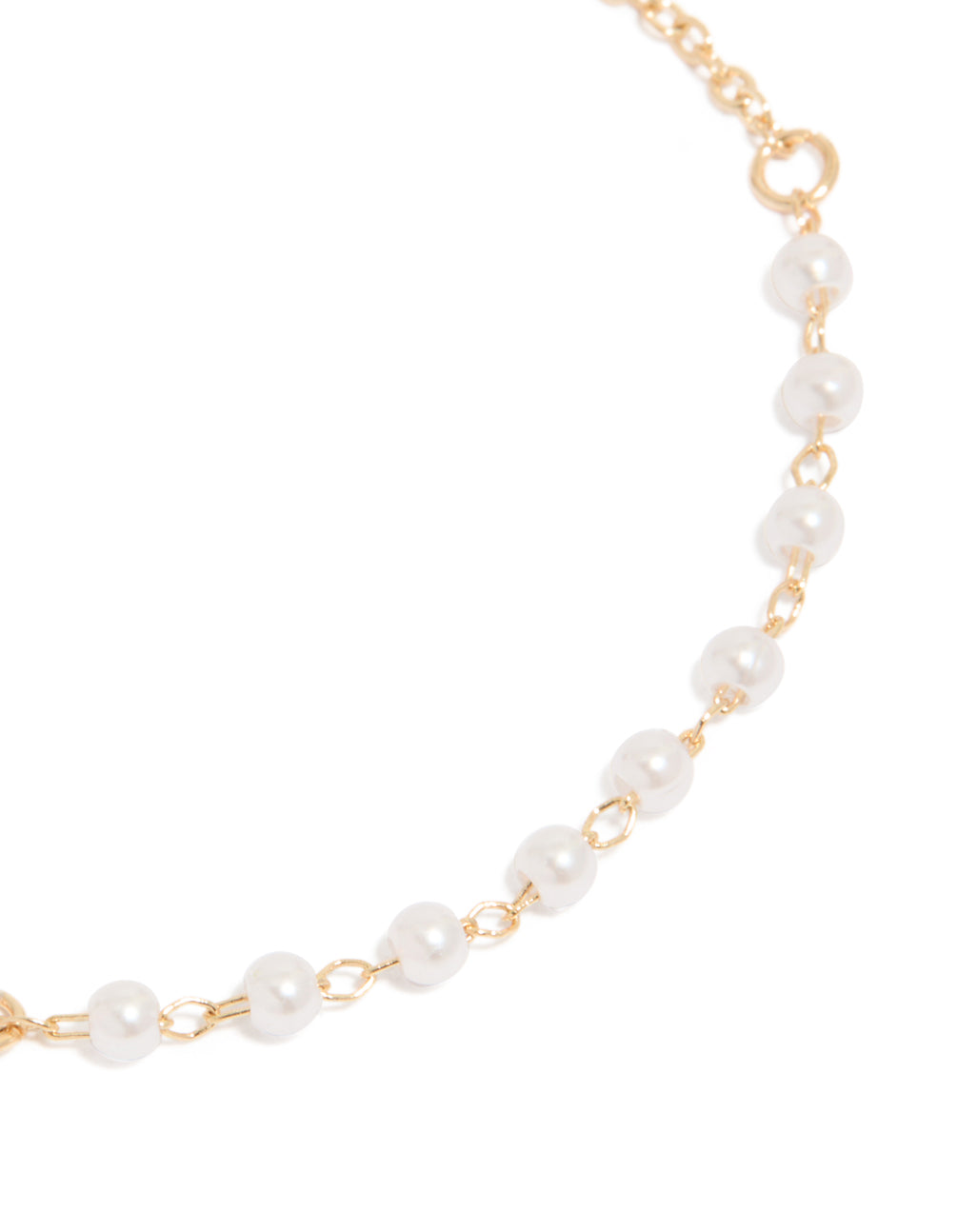 Gold Pearl Station Diamante Bracelet Pack