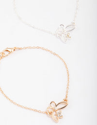 Gold & Silver Two-Toned Butterfly Bracelet Pack - link has visual effect only