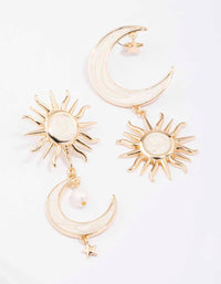 Gold Celestial Marble Drop Earrings - link has visual effect only