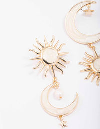 Gold Celestial Marble Drop Earrings - link has visual effect only