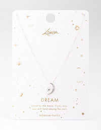 Silver Plated Star & Moon Pendant Necklace - link has visual effect only