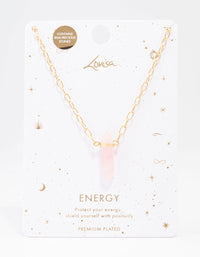 Gold Plated Rose Quartz Pointed Pendant Necklace - link has visual effect only