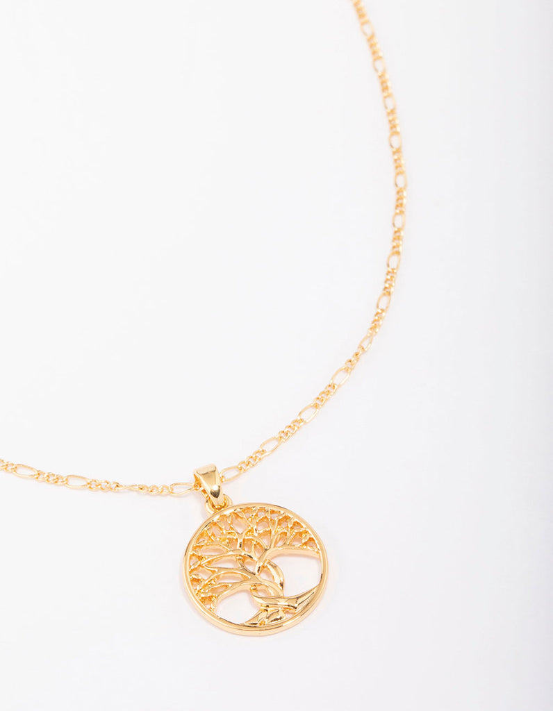 Gold Plated Tree of Life Pendant Necklace