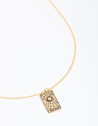 Gold Plated Sun Tarot Card Pendant Necklace - link has visual effect only