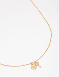Gold Plated Lock & Key Pendant Necklace - link has visual effect only
