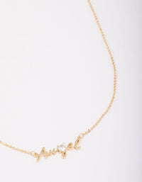 Gold Plated Angel Script Necklace - link has visual effect only