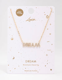 Gold Plated Dream Script Necklace - link has visual effect only
