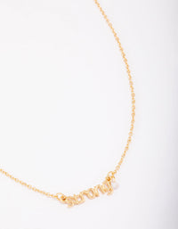 Gold Plated Strong Script Necklace - link has visual effect only