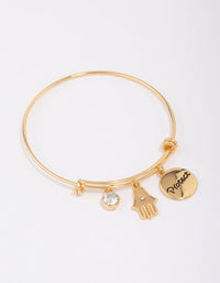 Gold Plated Disc Charm Bangle - link has visual effect only