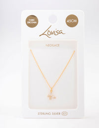 Gold Plated Sterling Silver Cubic Zirconia Butterfly & Angel Pendant Necklace - link has visual effect only
