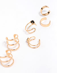 Gold & Black Marquise Stone Earring 4-Pack - link has visual effect only