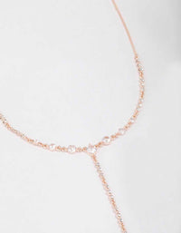 Rose Gold Diamante Lariat Necklace - link has visual effect only