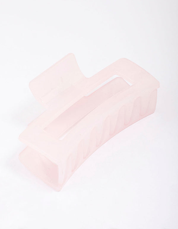 Pastel Pink Rectangular Hair Claw Clip